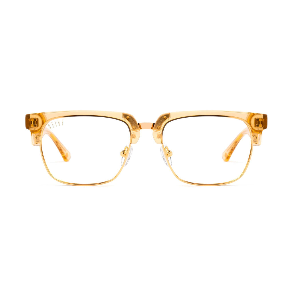9FIVE Belmont Gold Snake Clear Lens Glasses