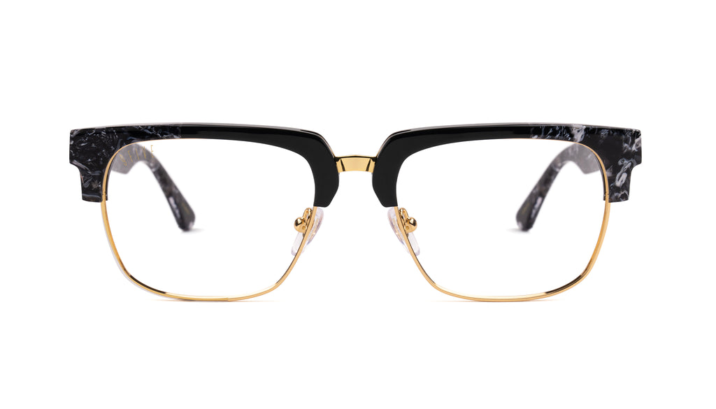 9FIVE Belmont Black & White Onyx Clear Lens Glasses