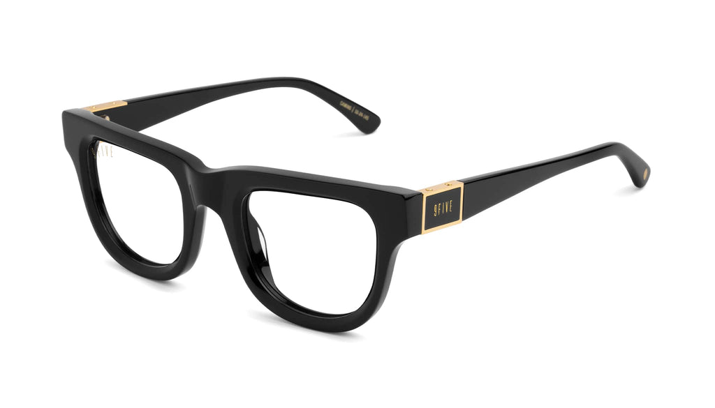 9FIVE Camino Black & 24K Gold Clear Lens Glasses