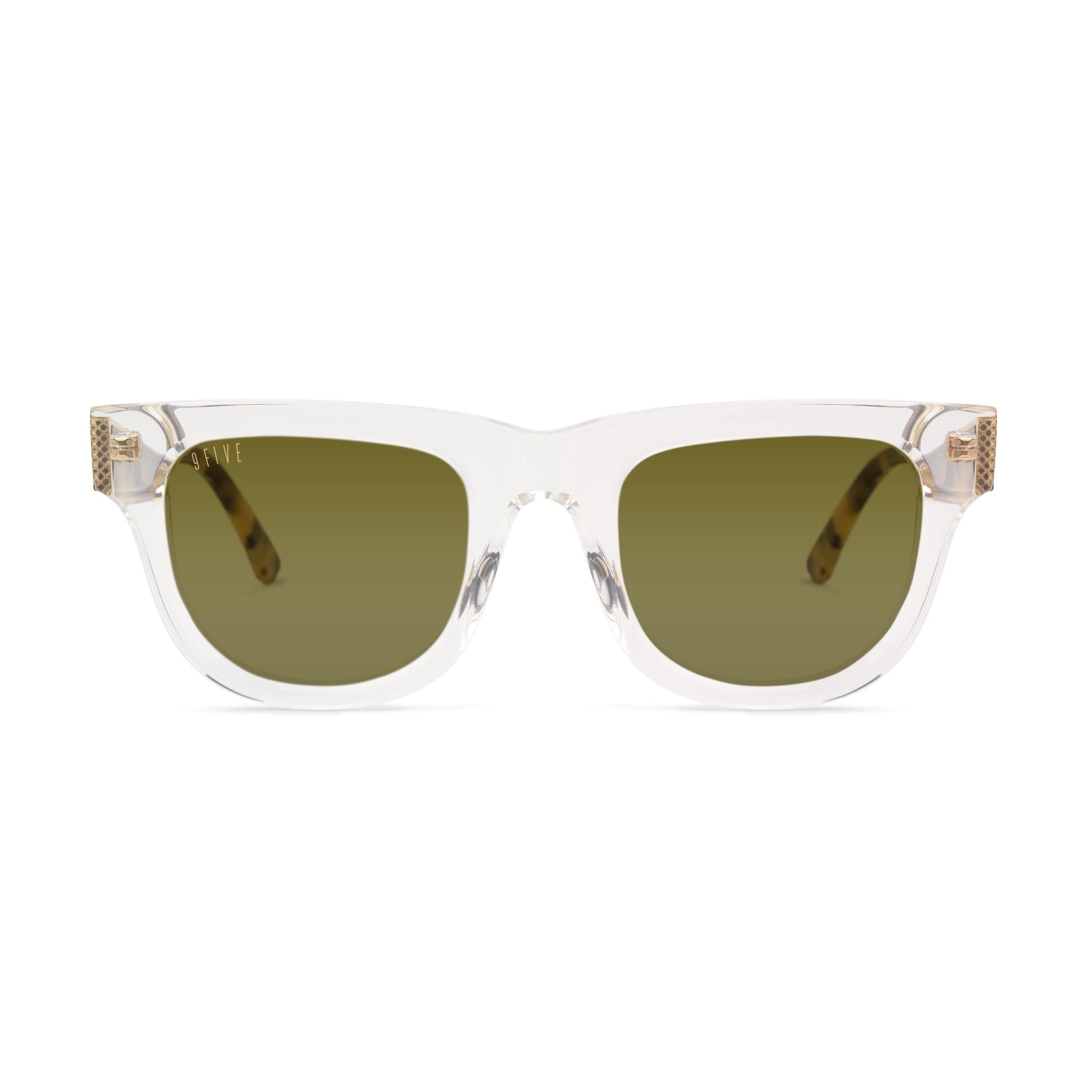 9FIVE Camino Oasis Sage & 24K Gold Sunglasses — front [g:sage s:all o:1]