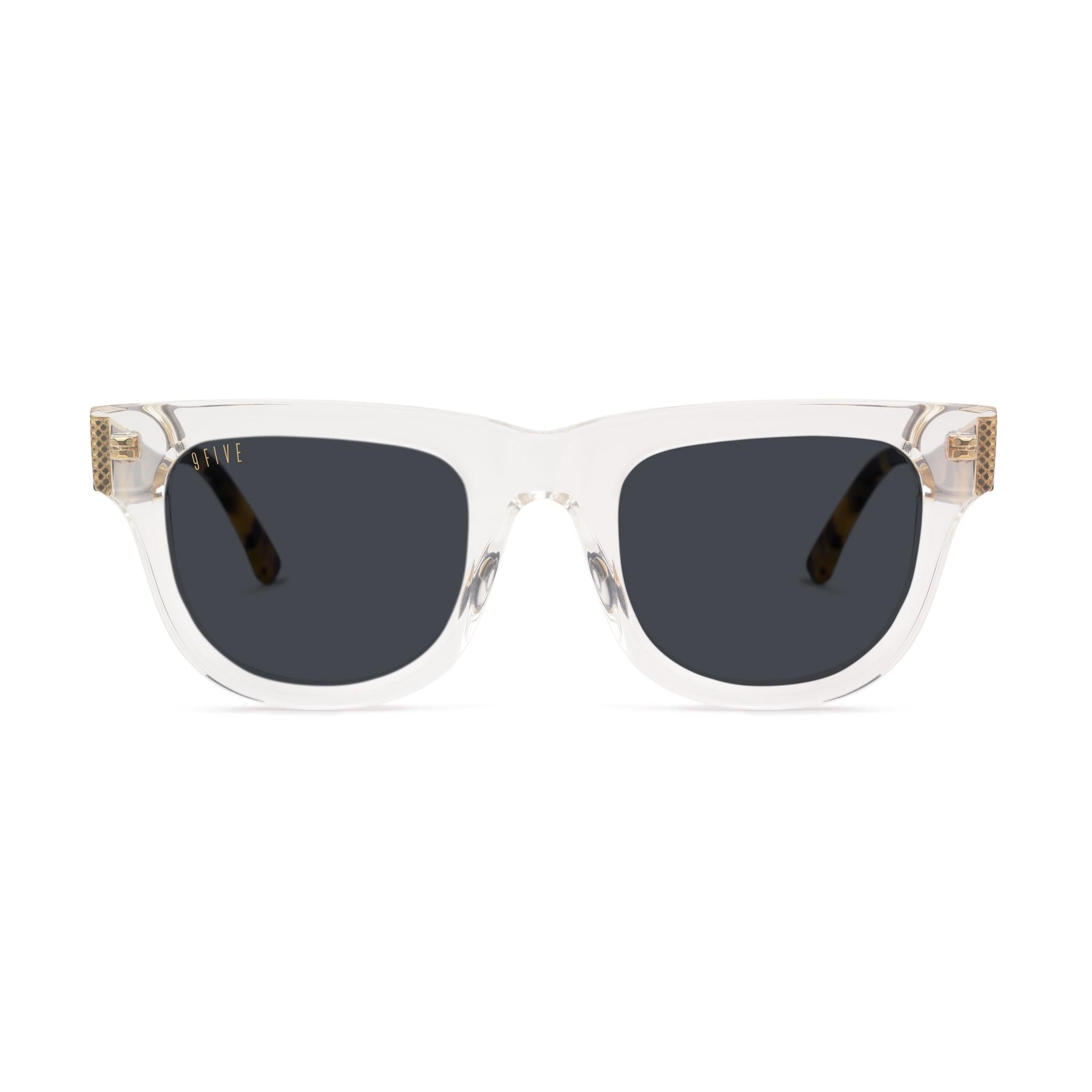 9FIVE Camino Oasis Black & 24K Gold Sunglasses — front [g:black s:all o:1]