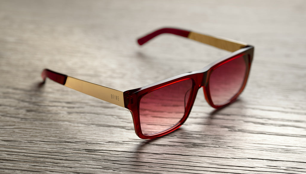 9FIVE Caps LX Maroon & 24K Gold - Maroon Gradient Sunglasses