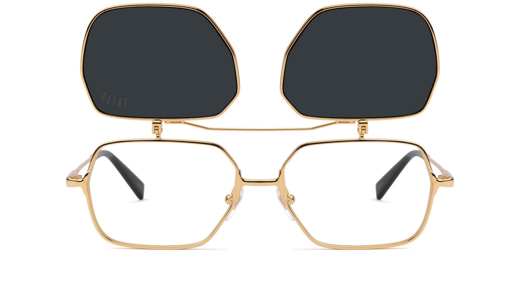 9FIVE Clarity 24K Gold Flip-Up Glasses