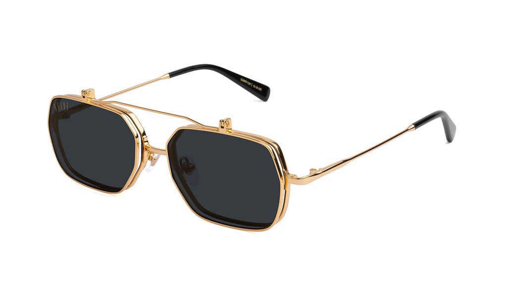 9FIVE Clarity 24K Gold Flip-Up Glasses