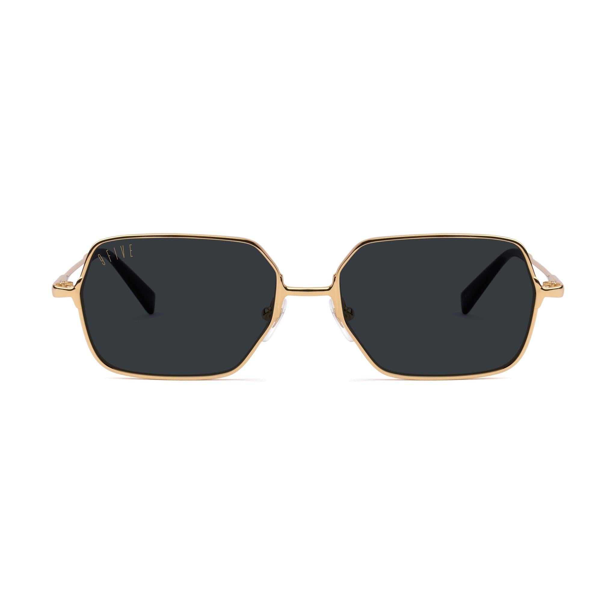 9FIVE Clarity 24K Gold Black Sunglasses — front [g:black s:all o:1]