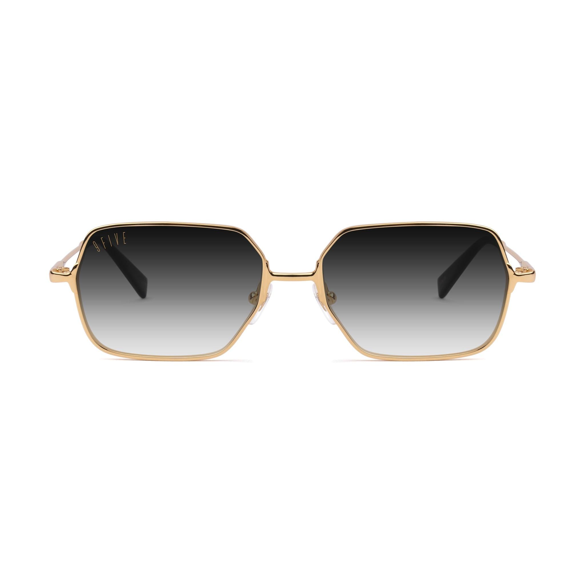 9FIVE Clarity 24K Gold Black Gradient Sunglasses — front [g:black-gradient s:all o:1]