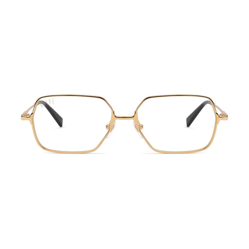 9FIVE Clarity Full Rim 24K Gold Clear Lens Glasses Rx