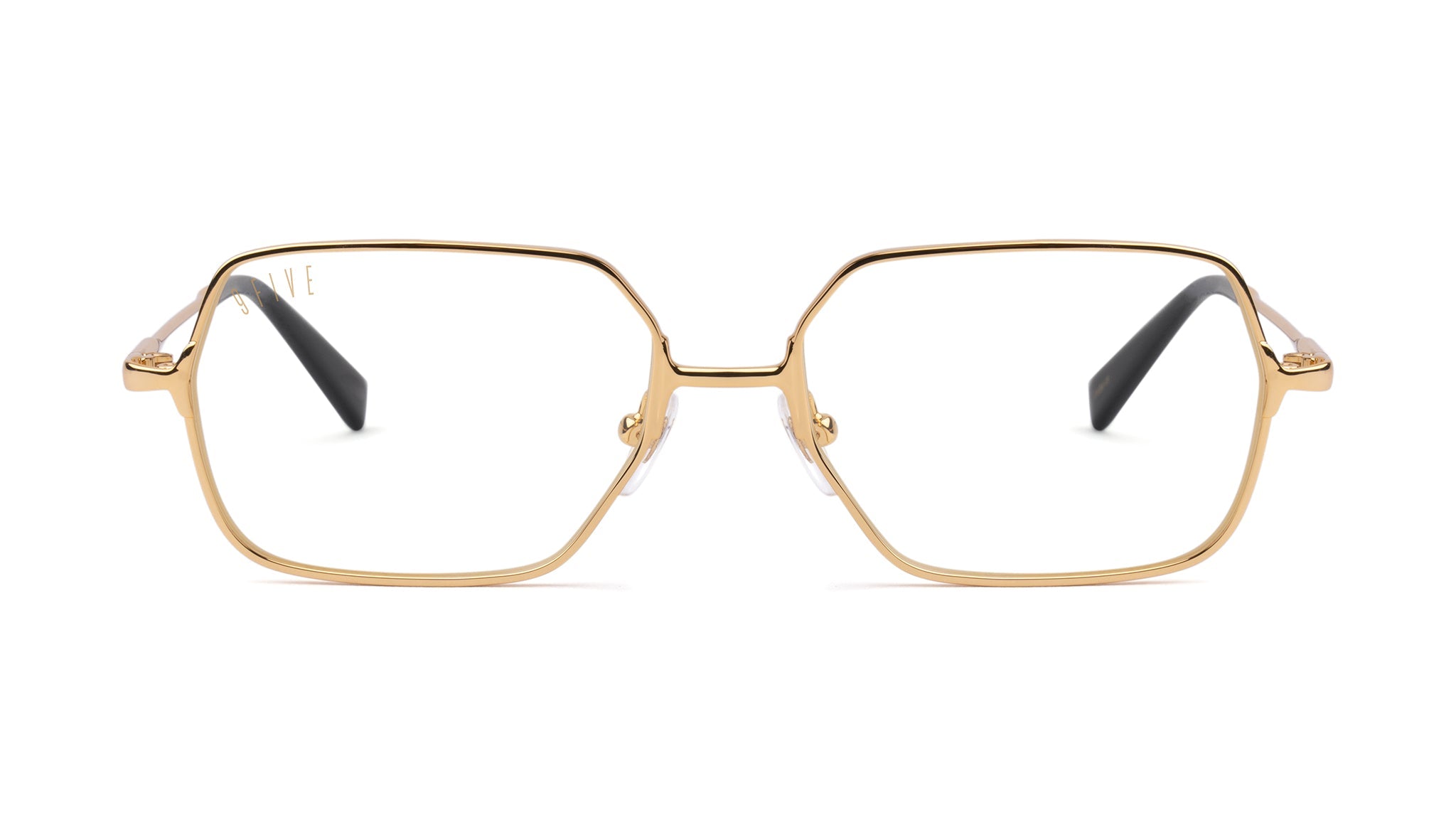 9FIVE Clarity Full Rim 24K Gold Clear Lens Glasses Rx