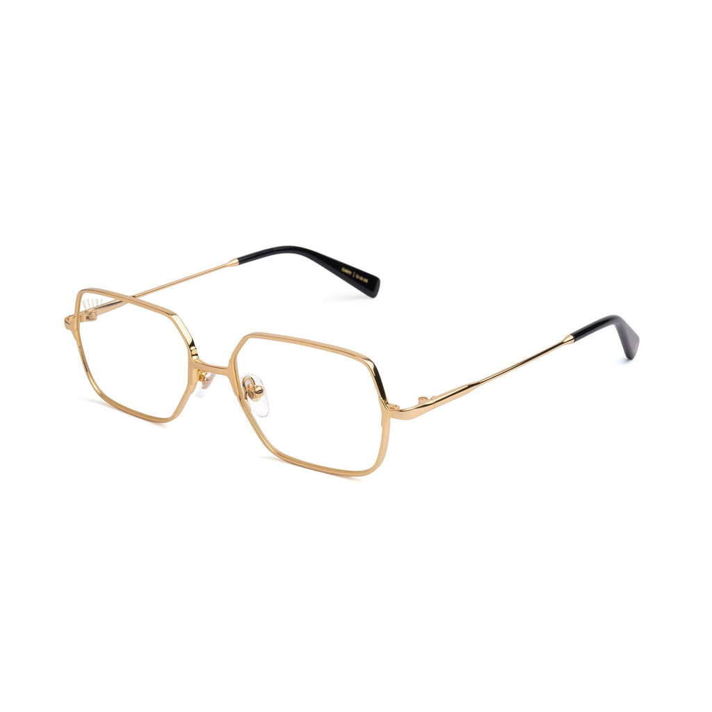 9FIVE Clarity Full Rim 24K Gold Clear Lens Glasses Rx