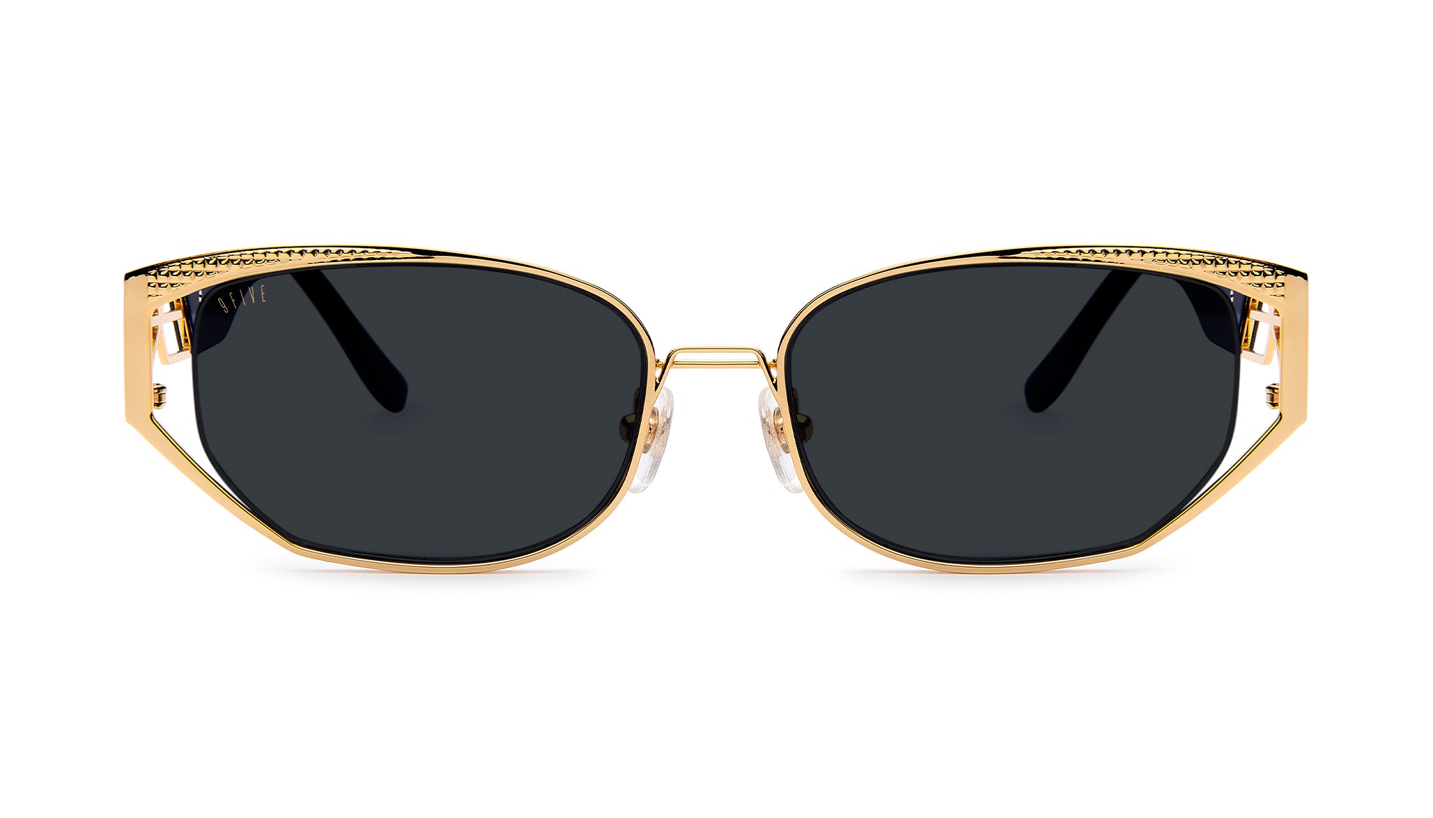 9FIVE Cross Black & 24K Gold Sunglasses