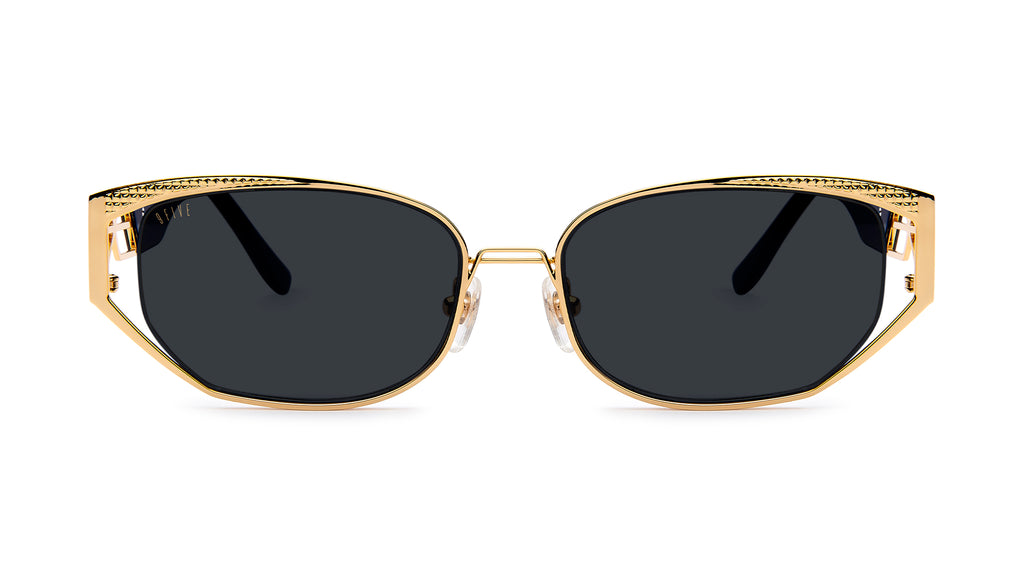 9FIVE Cross Black & 24K Gold Sunglasses