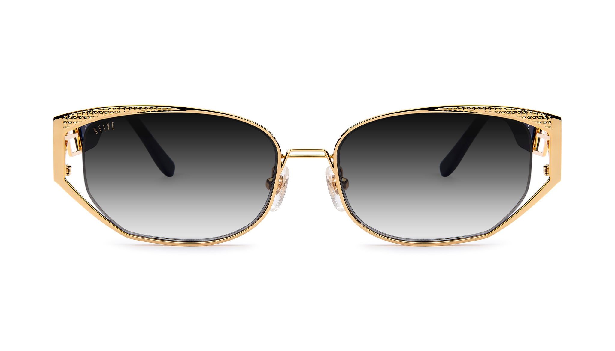 9FIVE Cross Black & 24K Gold - Gradient Sunglasses