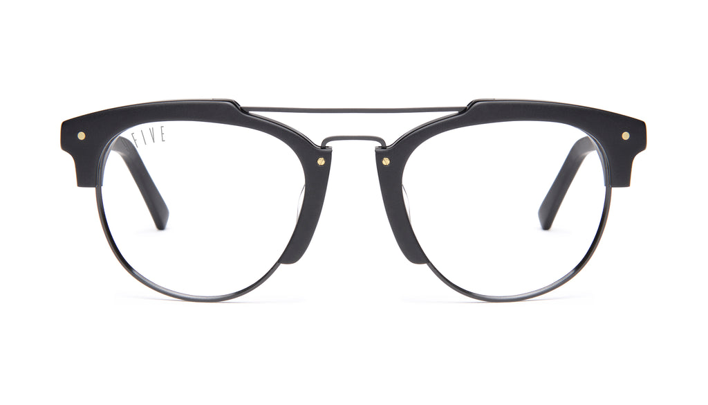 9FIVE Del Rey Matte Blackout Clear Lens Glasses Rx