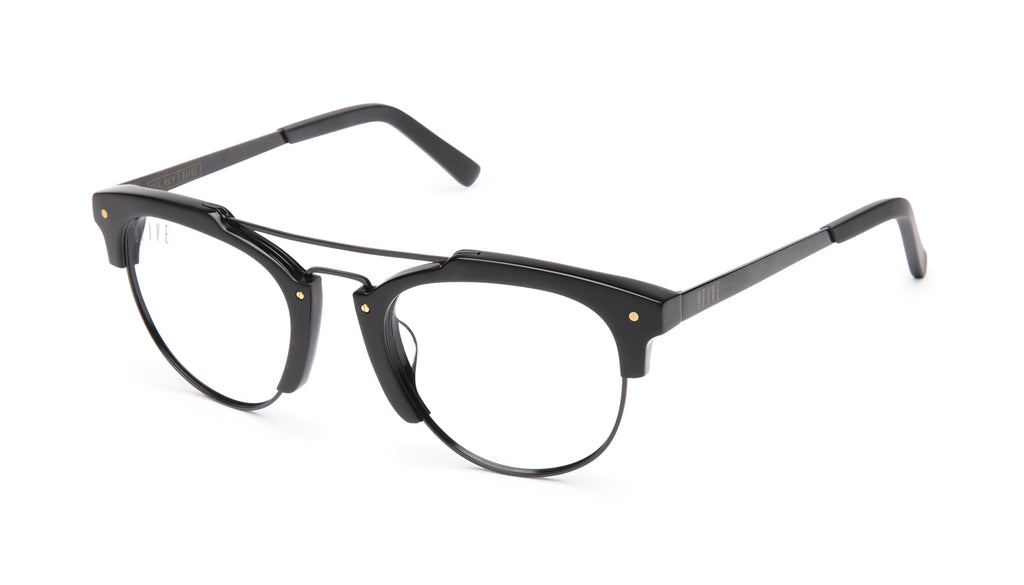 9FIVE Del Rey Matte Blackout Clear Lens Glasses