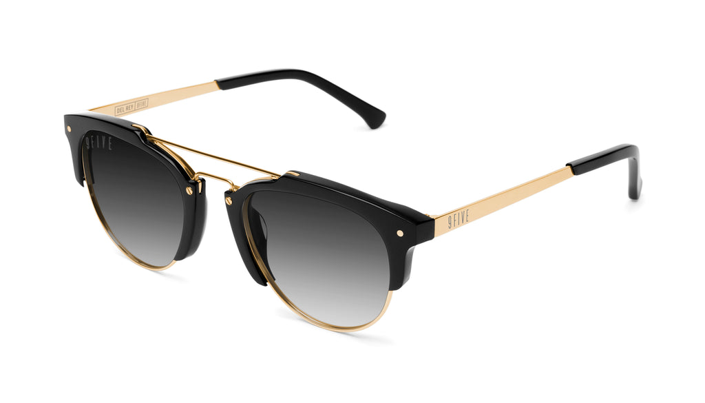 9FIVE Del Rey Black & 24K Gold - Gradient Sunglasses