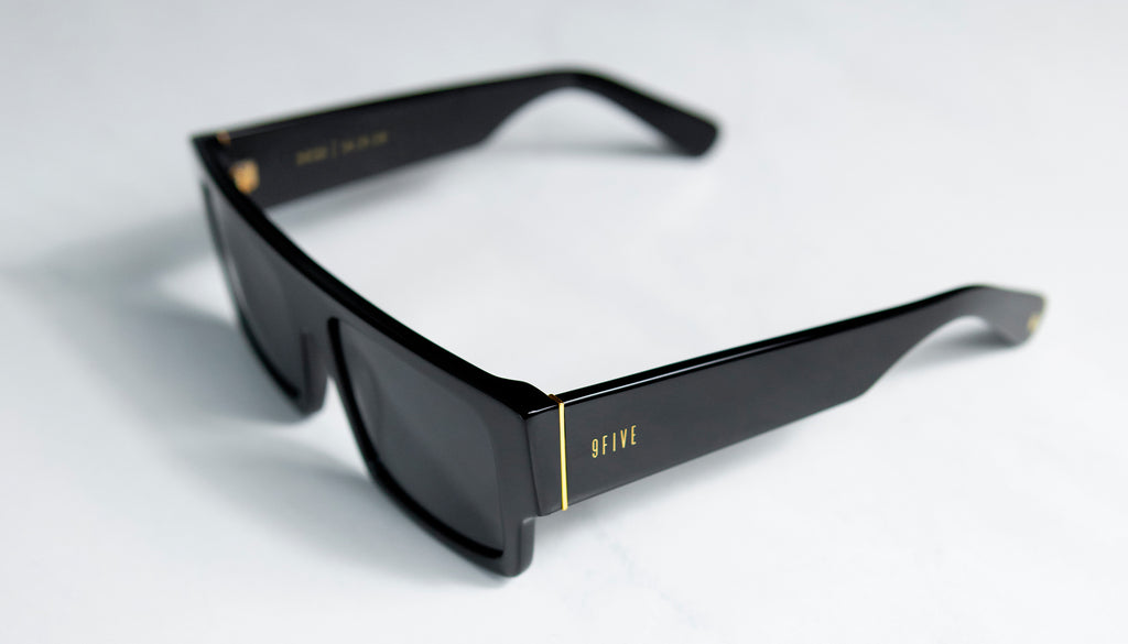 9FIVE Diego Black & 24K Gold Prescription Sunglasses