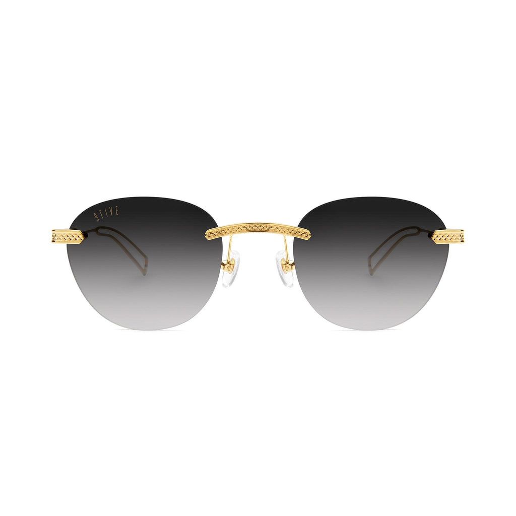 9FIVE Dime Lite Black Gradient & 24K Gold Sunglasses — front [g:black-gradient s:all o:1]