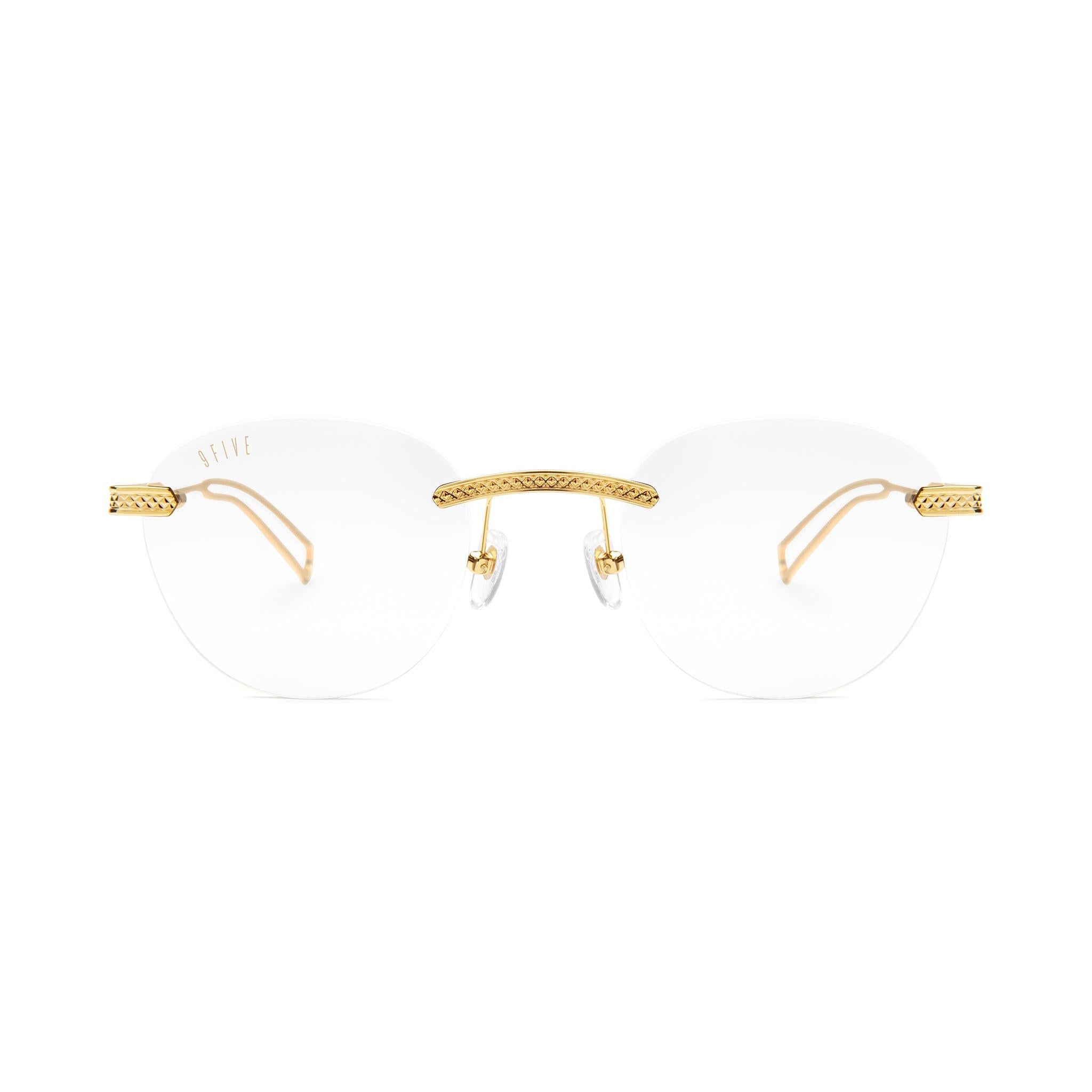 9FIVE Dime Lite 24k Gold Clear Lens Glasses