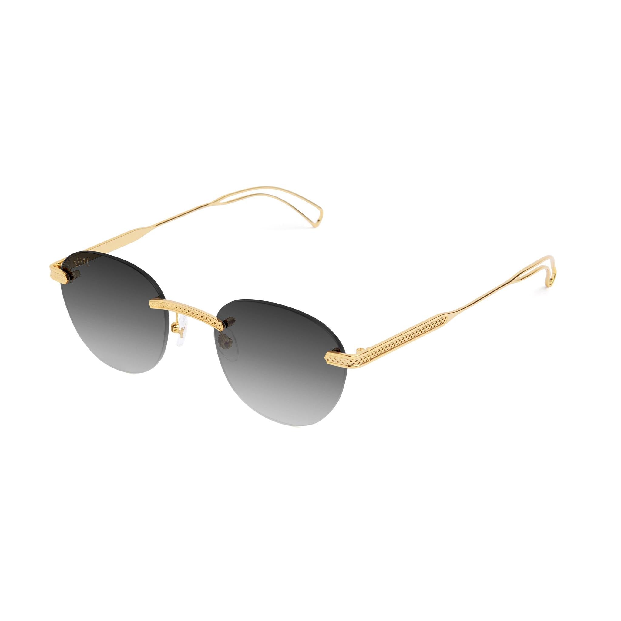 9FIVE Dime Lite Black Gradient & 24K Gold Sunglasses — side [g:black-gradient s:all o:2]