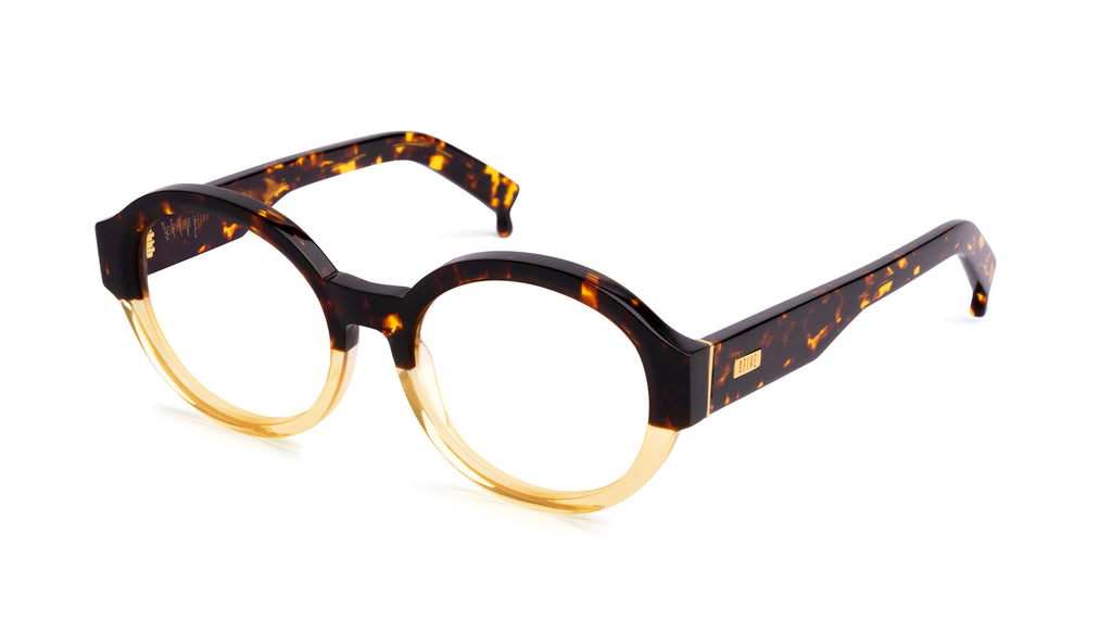 9FIVE Drips Tortoise & Gold Split Clear Lens Glasses