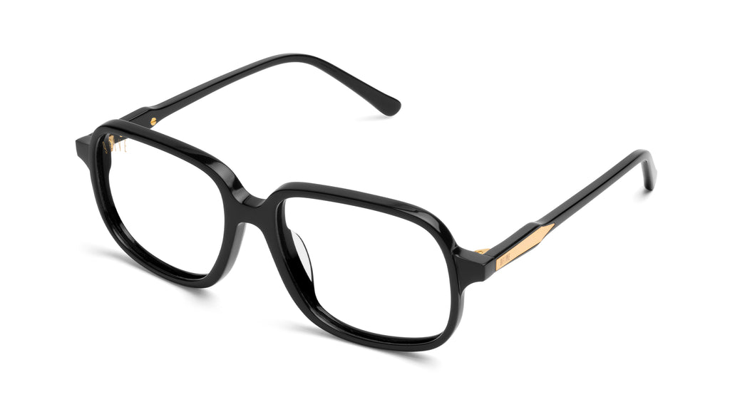 9FIVE Fronts Black & 24k Gold Clear Lens Glasses