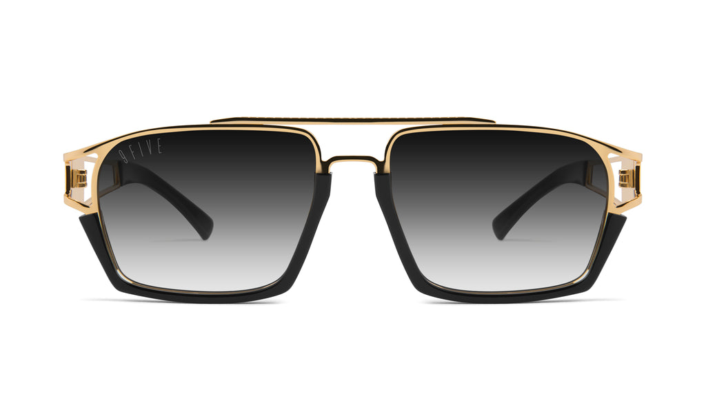9FIVE Kingpin Black & 24k Gold - Gradient Sunglasses