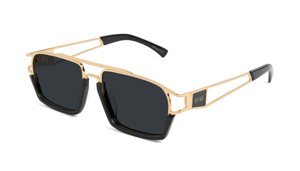 9FIVE Kingpin Black & 24k Gold Sunglasses