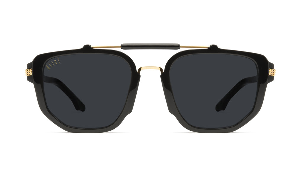 9FIVE Lawrence Black & 24K Gold Sunglasses