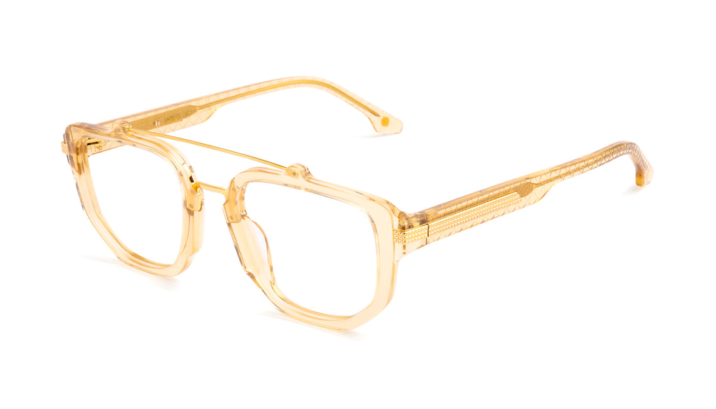 9FIVE Lawrence Gold Snake Clear Lens Glasses Rx