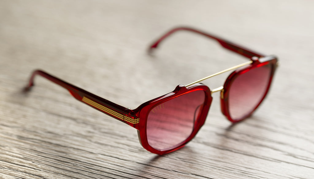 9FIVE Lawrence Ruby & 24K Gold - Ruby Gradient Sunglasses