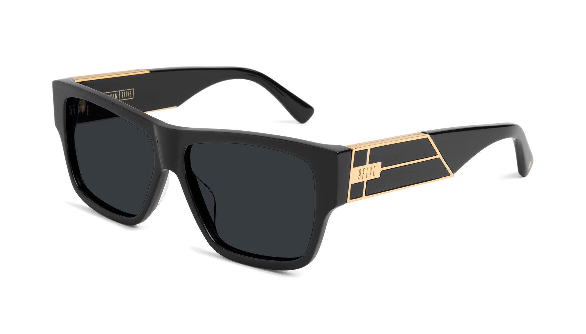 NS2006GFBL Stainless Steel Gold Frame with Black Glass Lens Sunglasses