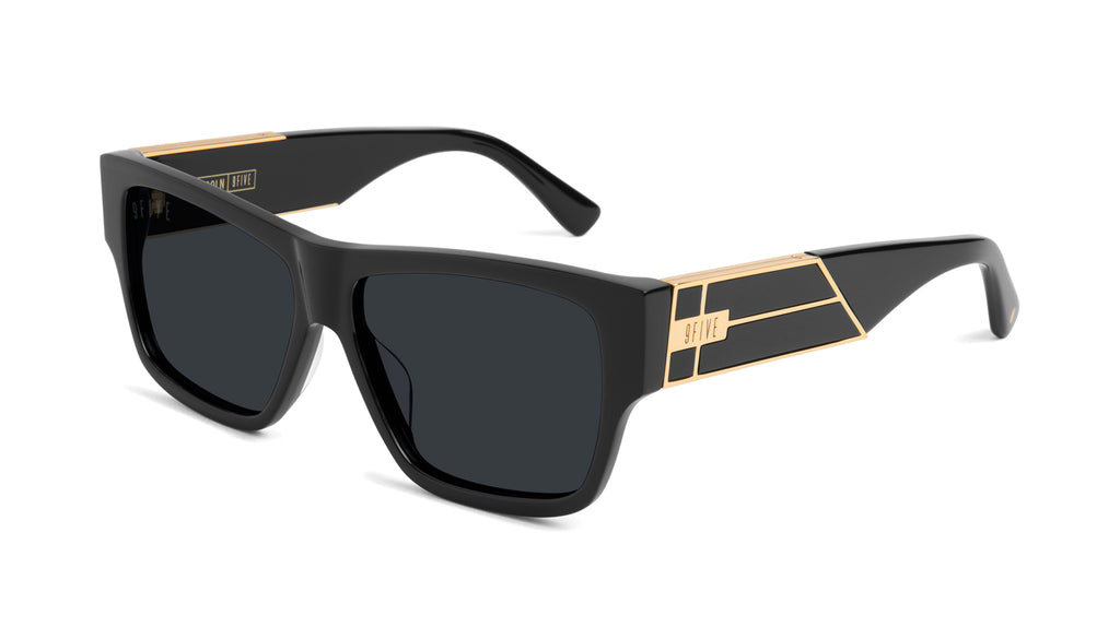 9FIVE Lincoln Black & 24k Gold Sunglasses Rx
