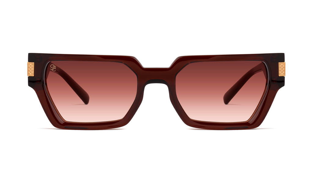 9FIVE Locks Cognac & 24K Gold - Gradient Sunglasses