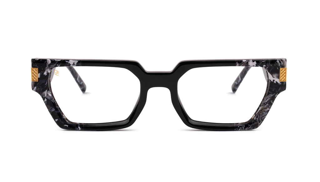 9FIVE Locks Black & White Onyx Clear Lens Glasses