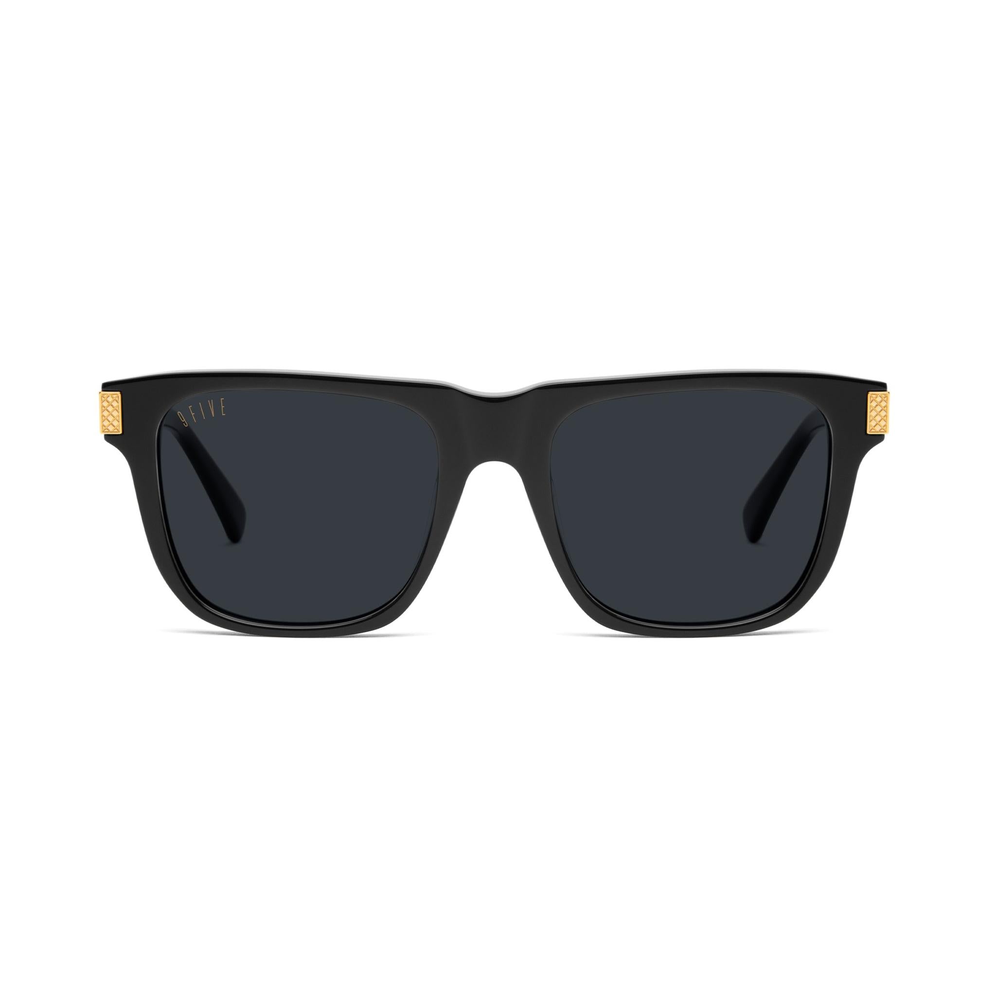 9FIVE Ocean Black & 24K Gold Sunglasses — front [g:black s:all o:1]