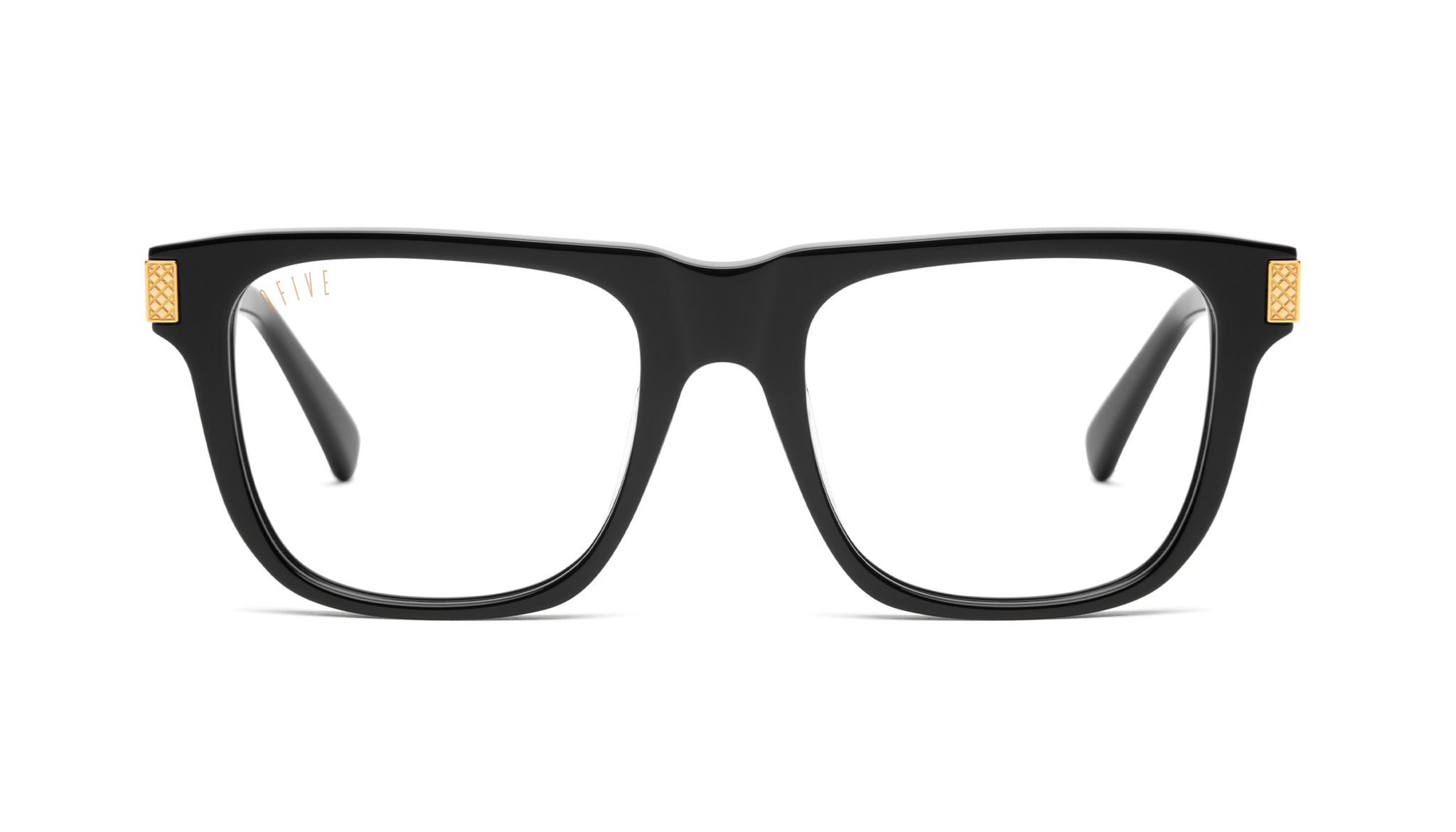 9FIVE Ocean Black & 24K Gold Clear Lens Glasses Rx
