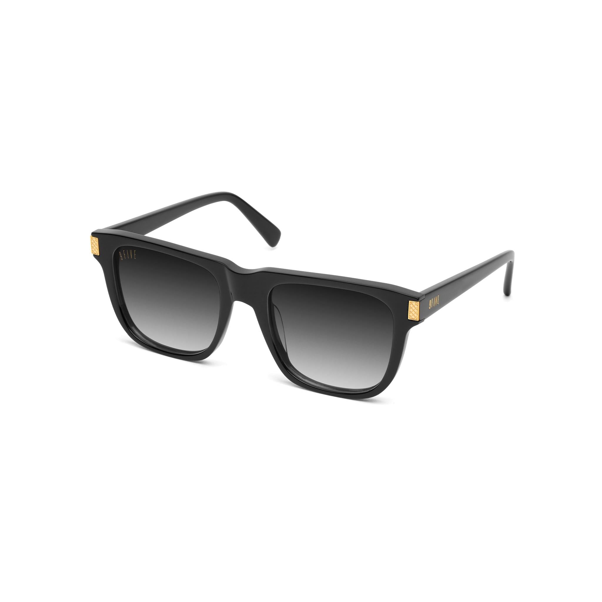 9FIVE Ocean Black Gradient & 24K Gold Sunglasses — side [g:black-gradient s:all o:2]
