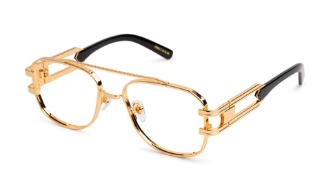 9FIVE Royals Black & 24K Gold Clear Lens Glasses – 9FIVE Eyewear