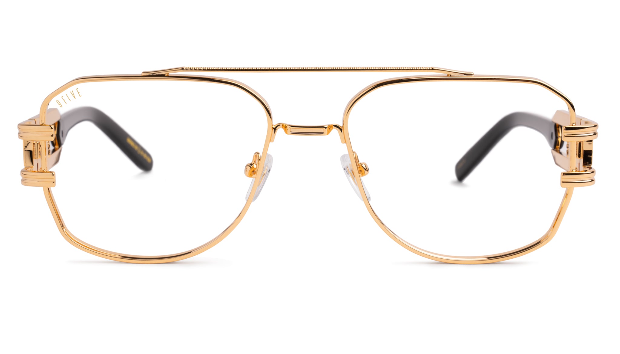9five royal aviator clear lens glasses