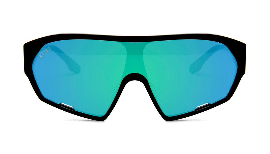 9FIVE Shields Black - Teal Mirror Sunglasses