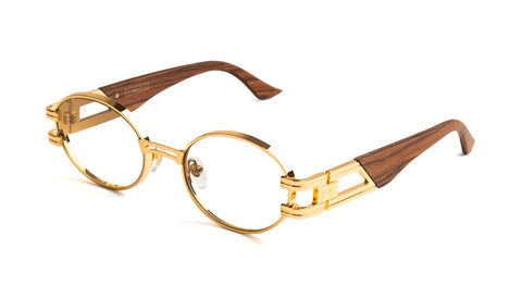 9FIVE St. James Rosewood & 24K Gold Clear Lens Glasses Rx – 9FIVE