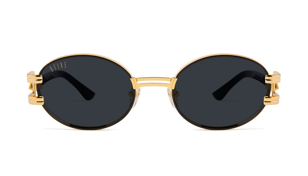 9FIVE St. James Bolt Black & 24k Gold Sunglasses Rx