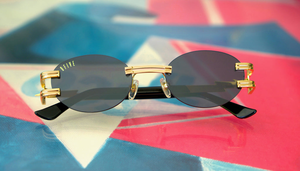 ⚡9FIVE St. James Bolt⚡ Lite Black & 24k Gold Sunglasses