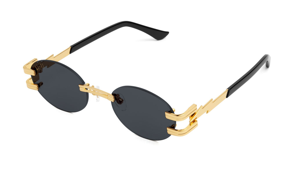 ⚡9FIVE St. James Bolt⚡ Lite Black & 24k Gold Sunglasses Rx