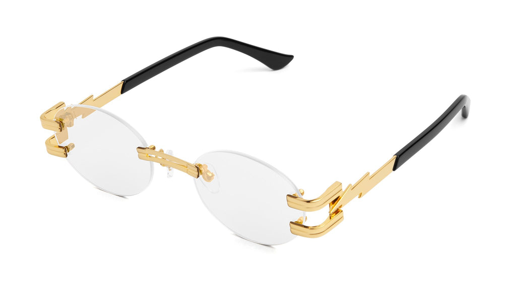 ⚡9FIVE St. James Bolt⚡ Lite Black & 24k Gold Clear Lens Glasses Rx