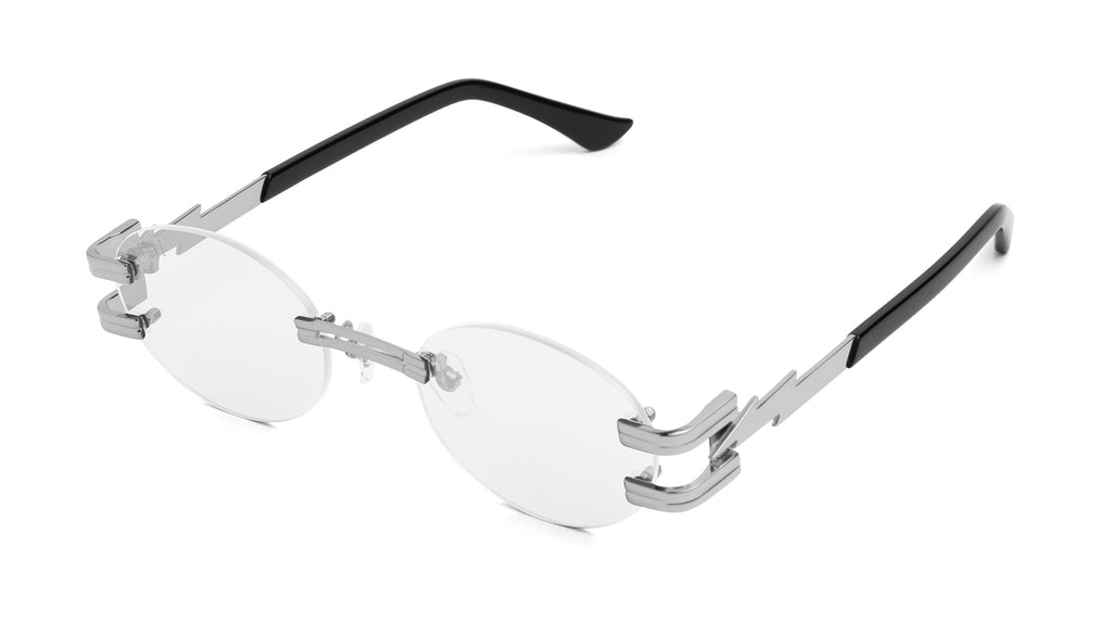 ⚡9FIVE St. James Bolt⚡ Lite Platinum Clear Lens Glasses