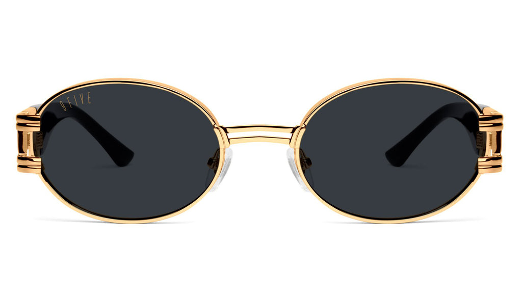 9FIVE St. James Black & 24k Gold XL Sunglasses