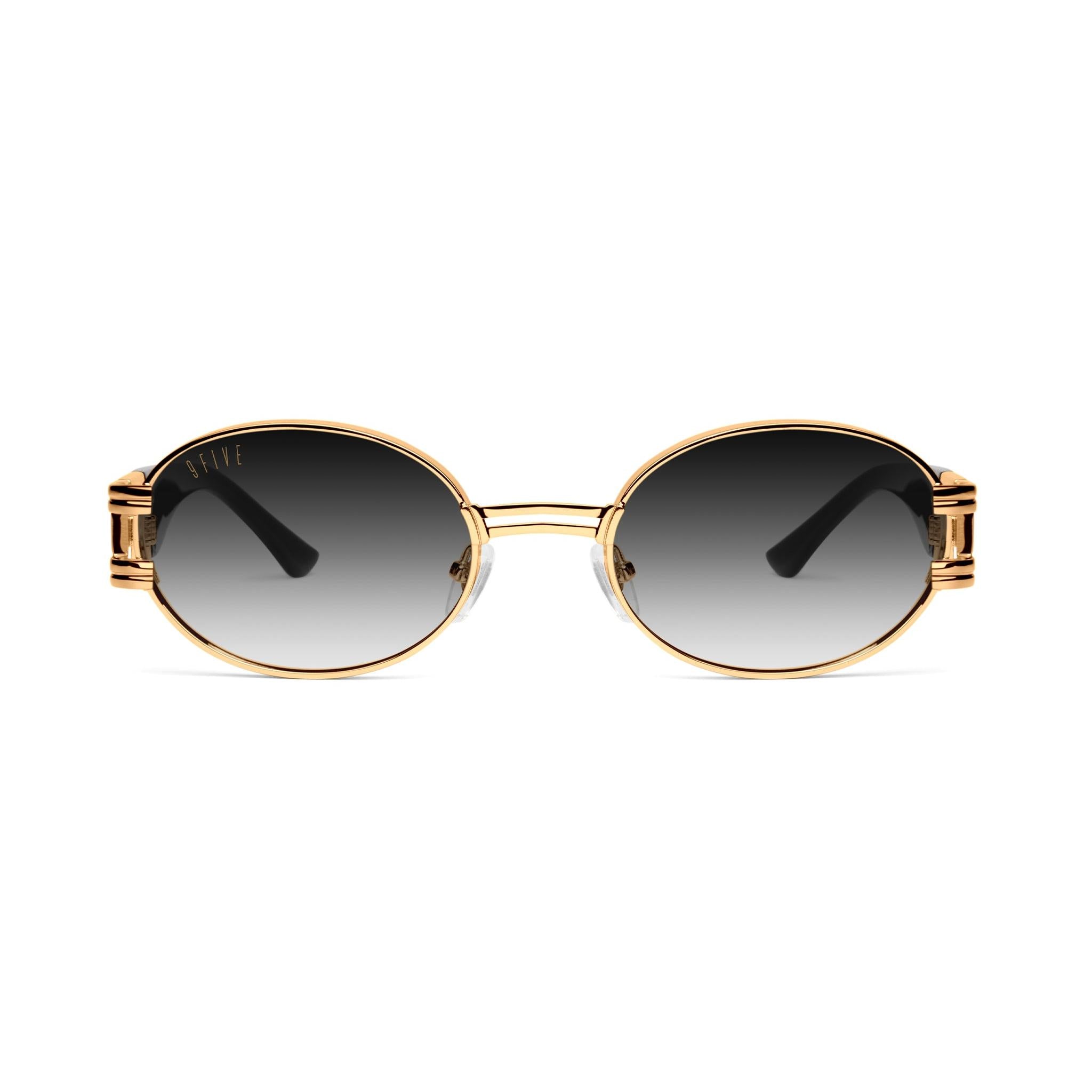 9FIVE St. James Black Gradient & 24K Gold Sunglasses — front [g:black-gradient s:all o:1]