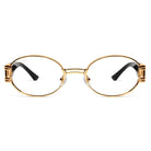 9FIVE St. James Black & 24k Gold XL Clear Lens Glasses