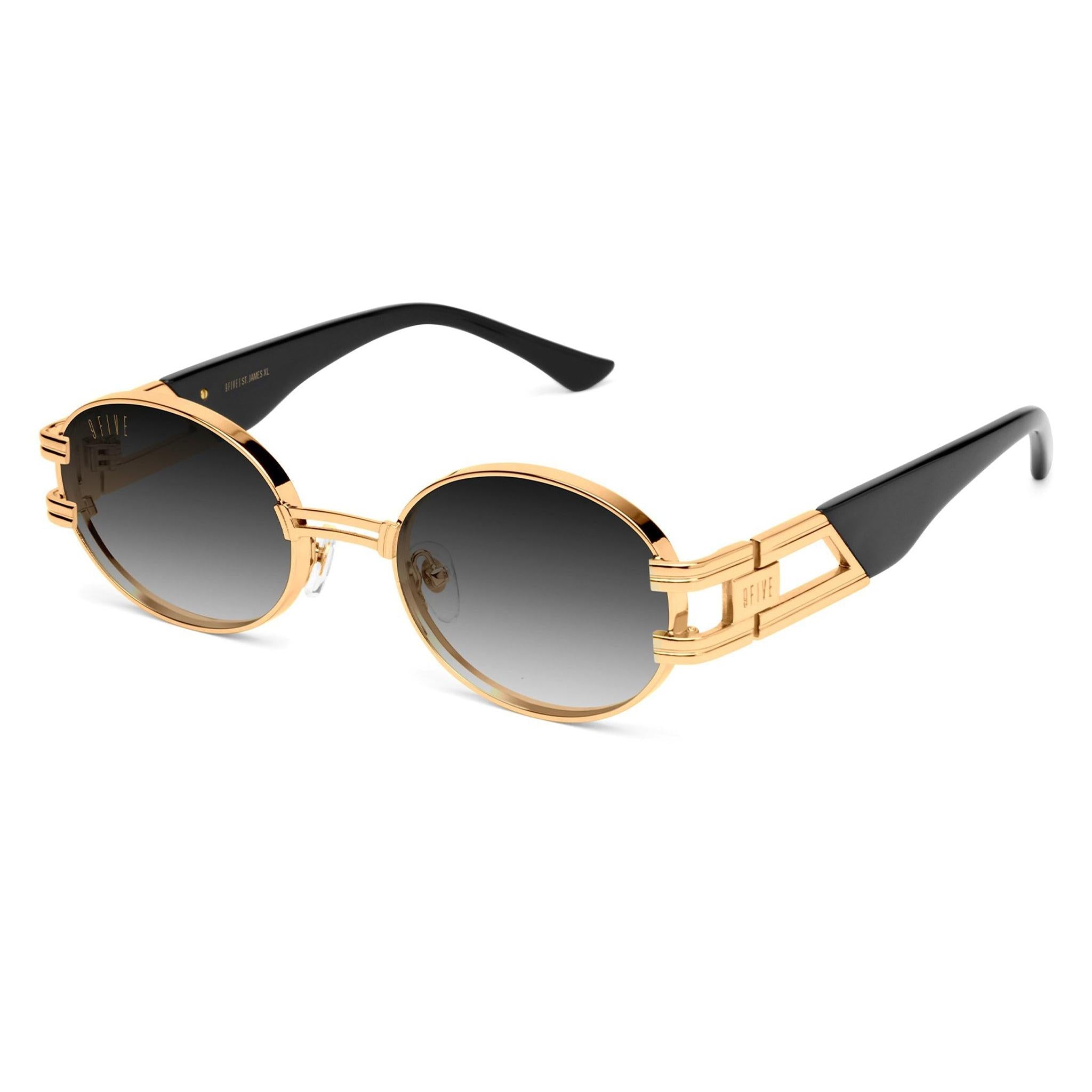 9FIVE St. James Black & 24k Gold XL - Gradient Sunglasses